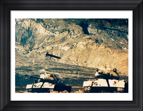 Framed Missile approaching an M47 Tank Print
