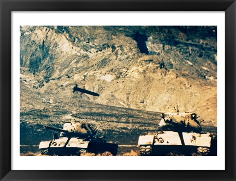 Framed Missile approaching an M47 Tank Print