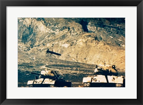 Framed Missile approaching an M47 Tank Print