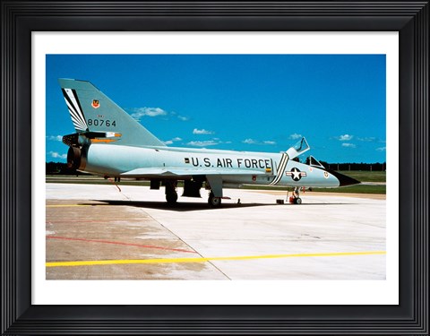 Framed Side profile of a US Air Force airplane Print