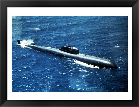 Framed Soviet Victor 1 Class Nuclear-Powered Attack Submarine Print