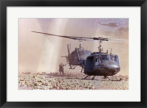 Framed UH-1A Iroquois Helicopters Print