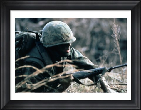 Framed Combat Ready Marine Holds Print