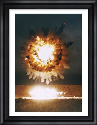 Framed San Clemente, CA The Explosion From A BGM-109 Tomahawk Missle Print