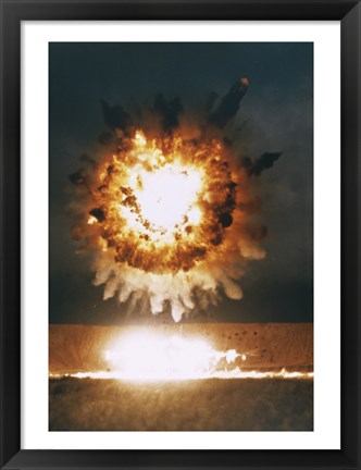 Framed San Clemente, CA The Explosion From A BGM-109 Tomahawk Missle Print