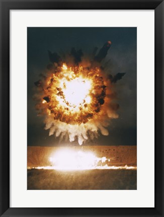 Framed San Clemente, CA The Explosion From A BGM-109 Tomahawk Missle Print