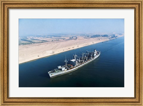 Framed USS Neosho Transits the Suez Canal Print