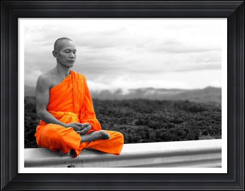 Framed Abbot of Watkun Meditating Print