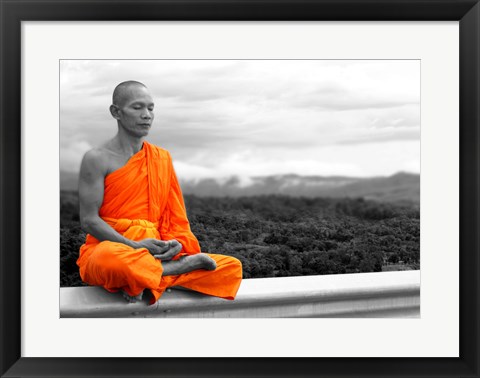 Framed Abbot of Watkun Meditating Print