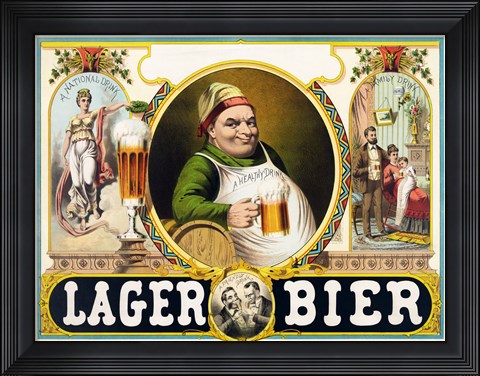 Framed Lager Bier Print
