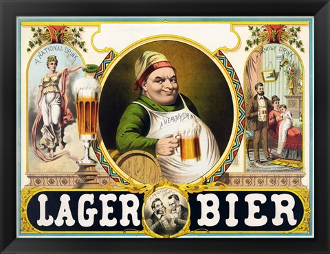 Framed Lager Bier Print