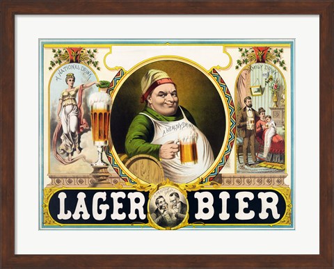 Framed Lager Bier Print