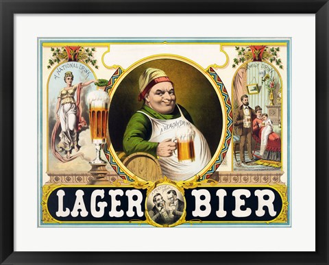 Framed Lager Bier Print