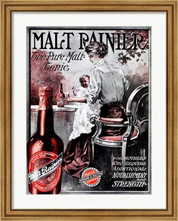 Framed Malt Rainier Beer Print