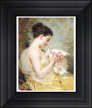 Framed Beauty with Doves Print