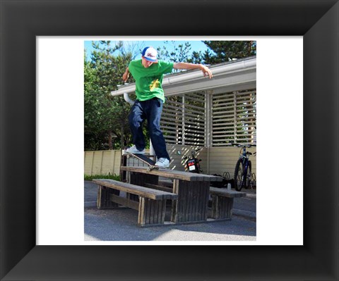 Framed Nose Grind Skateboarding Print