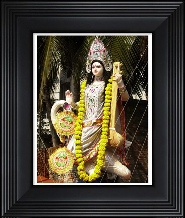 Framed Saraswati with Vitarka Mudra Print