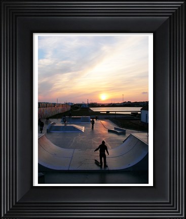 Framed Skate Park, Hove Lagoon, UK Print