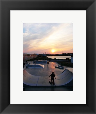 Framed Skate Park, Hove Lagoon, UK Print