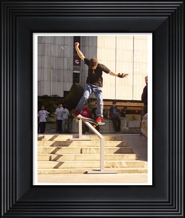 Framed Skateboarder On Stairs Print