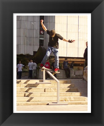 Framed Skateboarder On Stairs Print