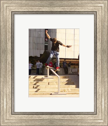 Framed Skateboarder On Stairs Print