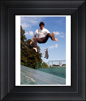 Framed Skateboarding Jump Print
