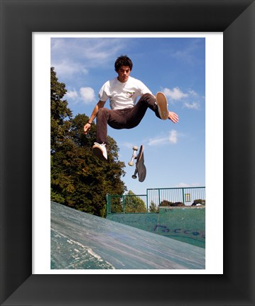 Framed Skateboarding Jump Print