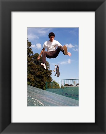 Framed Skateboarding Jump Print