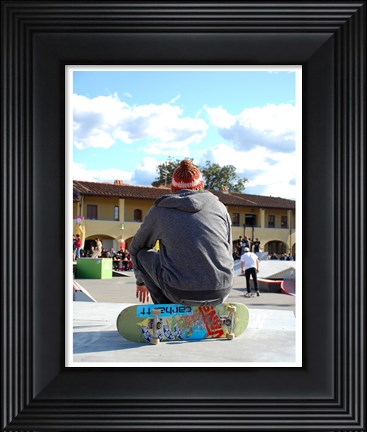 Framed Skater In Florence On Board Print