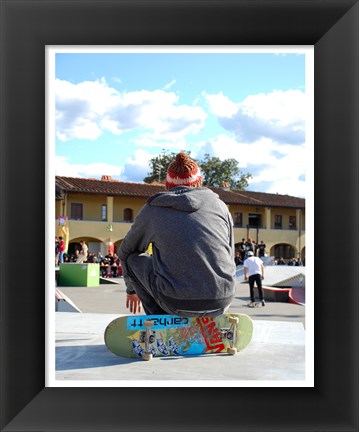 Framed Skater In Florence On Board Print