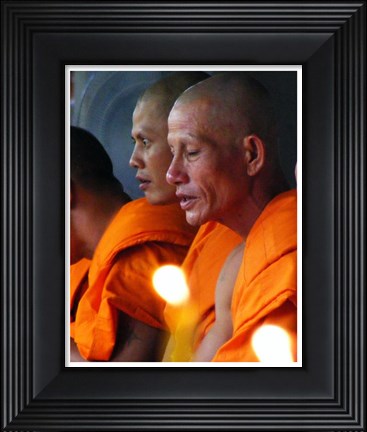 Framed Buddhist Monk Meditation in Wat Khung Taphao Print
