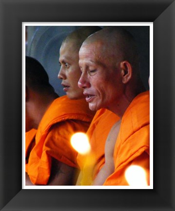 Framed Buddhist Monk Meditation in Wat Khung Taphao Print