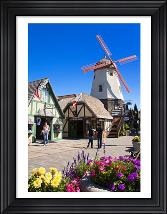 Framed Windmill on Alisal Road, Solvang, Santa Barbara County, Central California, USA Print