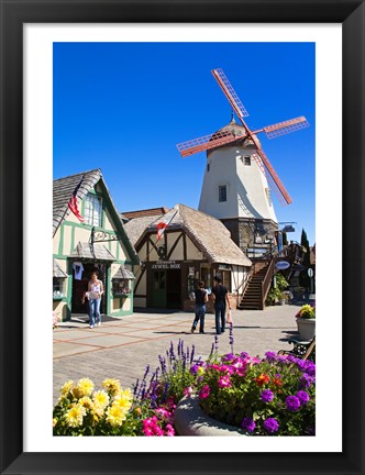 Framed Windmill on Alisal Road, Solvang, Santa Barbara County, Central California, USA Print