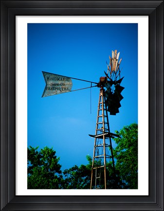Framed Low angle view of an industrial windmill, Winterset, Iowa, USA Print