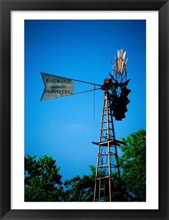 Framed Low angle view of an industrial windmill, Winterset, Iowa, USA Print