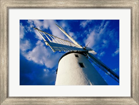 Framed Low angle view of a traditional windmill, Ballycopeland Windmill, Millisle, County Down, Northern Ireland Print