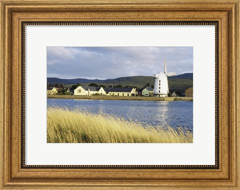 Framed Traditional windmill along a river, Blennerville Windmill, Tralee, County Kerry, Ireland Print