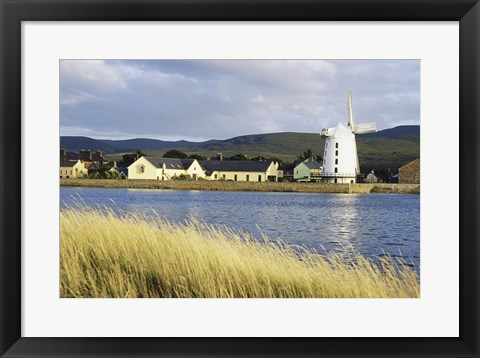 Framed Traditional windmill along a river, Blennerville Windmill, Tralee, County Kerry, Ireland Print