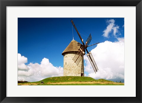 Framed View of a traditional windmill, Skerries Mills Museum, Ireland Print