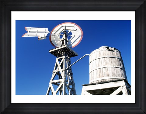 Framed USA, Texas, San Antonio, Tower of the Americas, low angle of old windmill Print