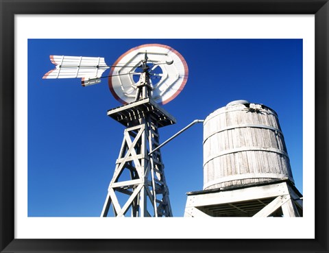 Framed USA, Texas, San Antonio, Tower of the Americas, low angle of old windmill Print