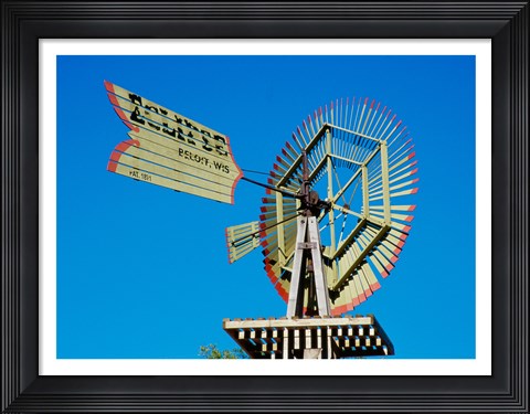 Framed Low angle view of an industrial windmill Print