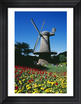 Framed USA, California, San Francisco, Golden Gate Park, windmill Print