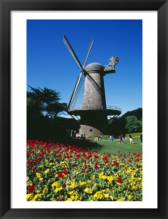 Framed USA, California, San Francisco, Golden Gate Park, windmill Print