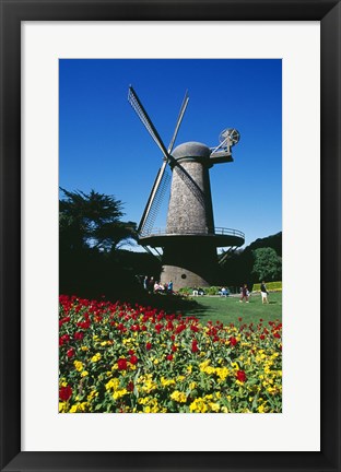 Framed USA, California, San Francisco, Golden Gate Park, windmill Print