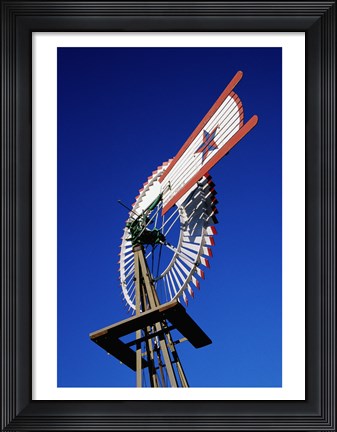 Framed Close view of a windmill at American Wind Power Center, Texas Print