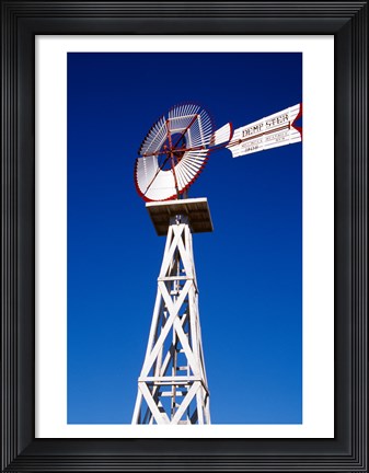 Framed Red and White Windmill from Below Print
