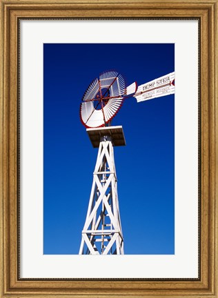 Framed Red and White Windmill from Below Print
